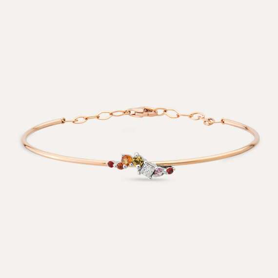 Violet 0.62 CT Multicolor Sapphire and Diamond Bracelet - 4