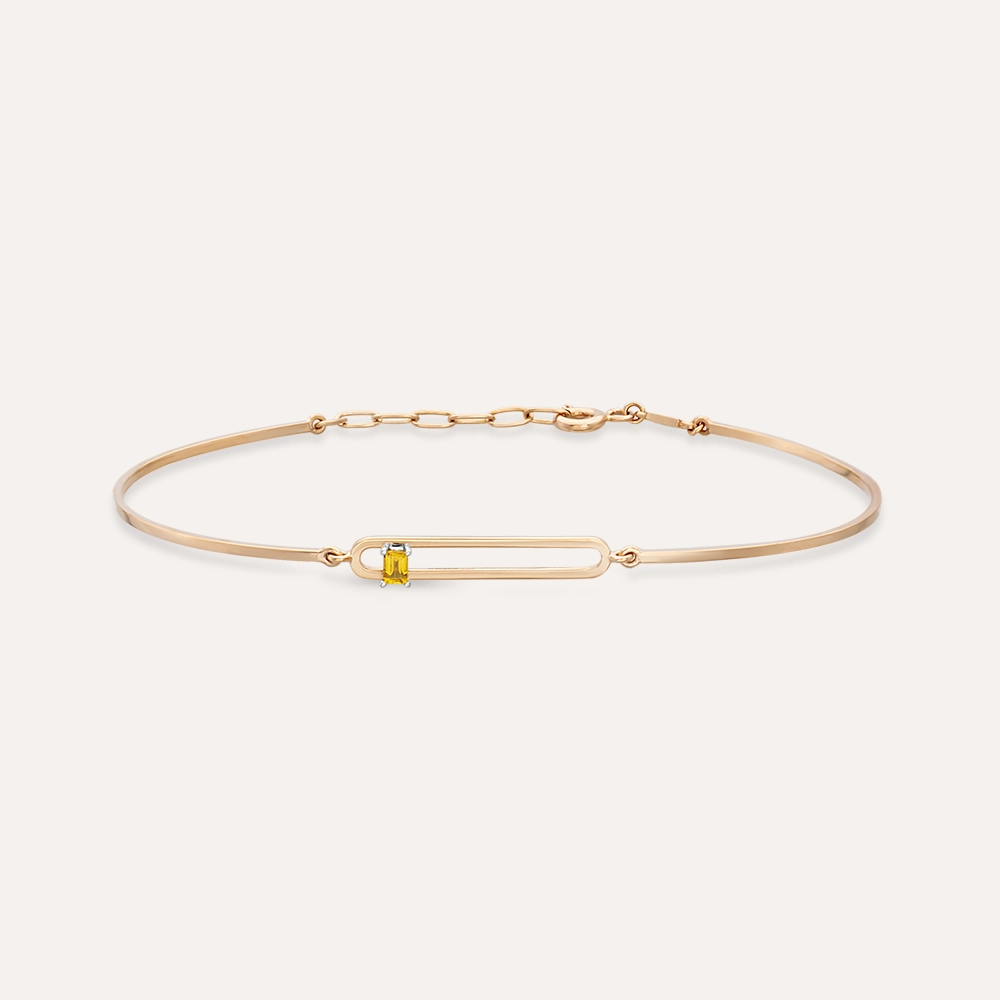 Izarra Yellow Sapphire 4.50 ctw Womens Eternity Tennis Bracelet 14K Yellow  Gold. | TriJewels