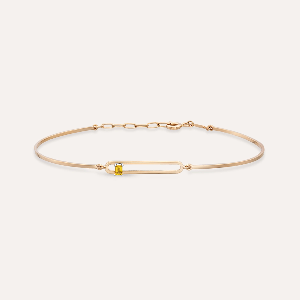 Vivien 0.12 CT Yellow Sapphire Rose Gold Bracelet - 1