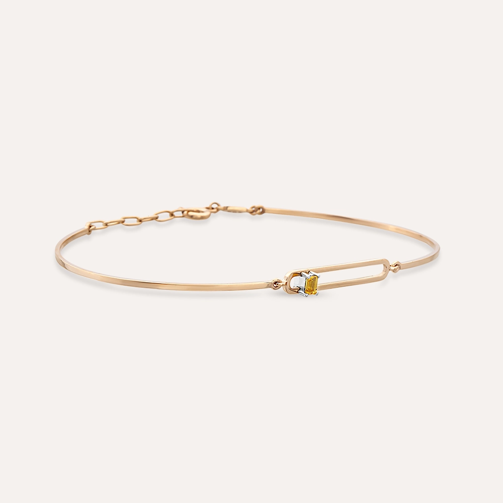 Vivien 0.12 CT Yellow Sapphire Rose Gold Bracelet - 4