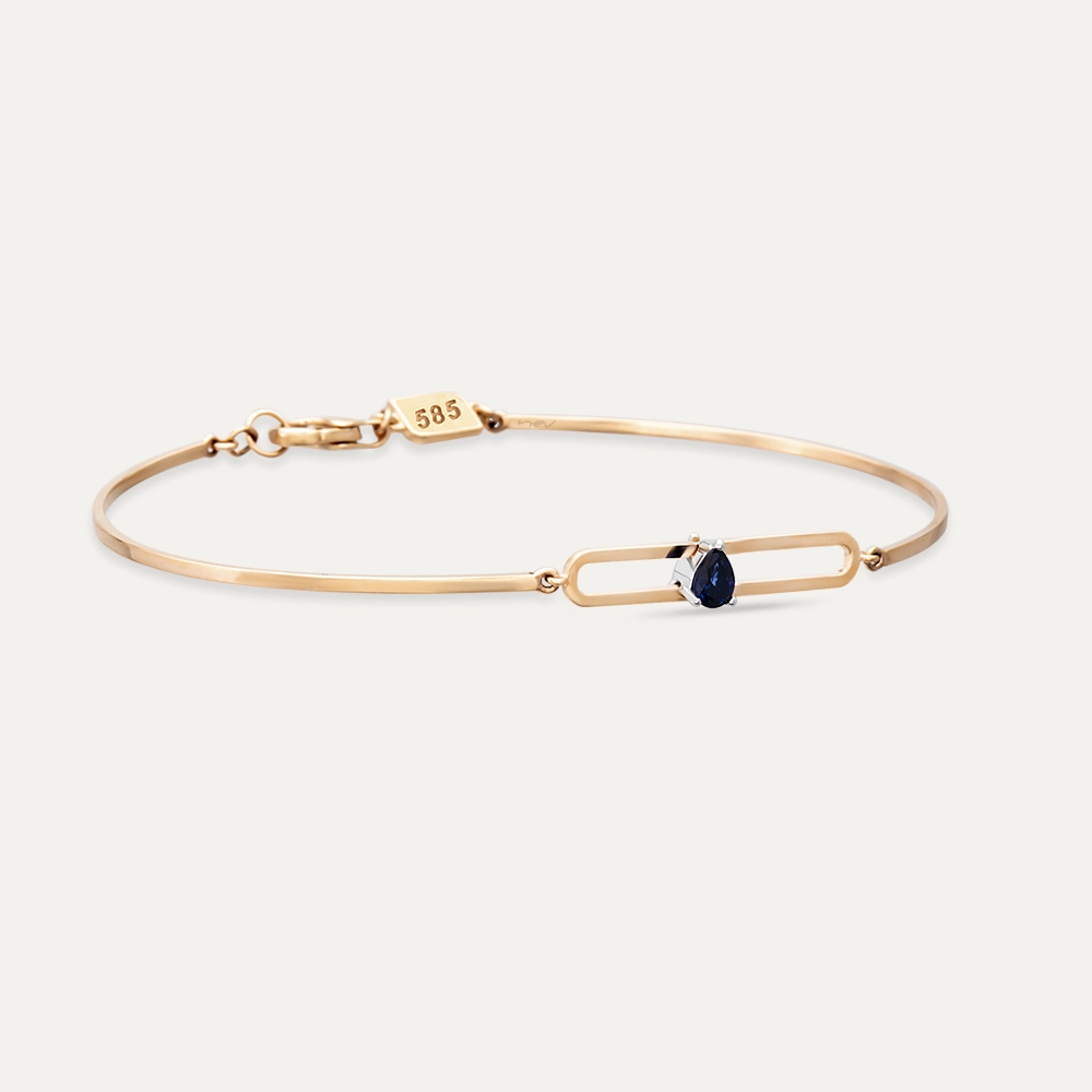 Vivien 0.15 CT Pear Cut Sapphire Rose Gold Bracelet - 3