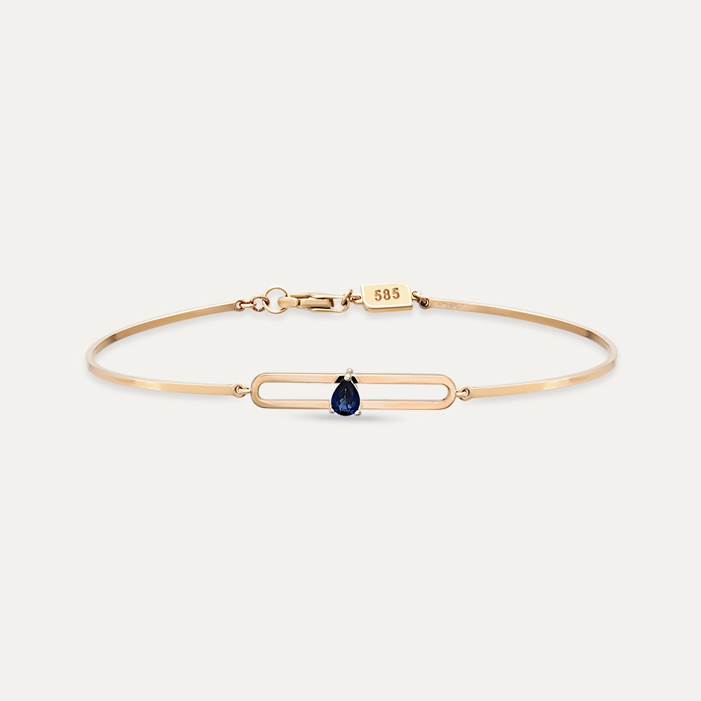 Vivien 0.15 CT Pear Cut Sapphire Rose Gold Bracelet - 1