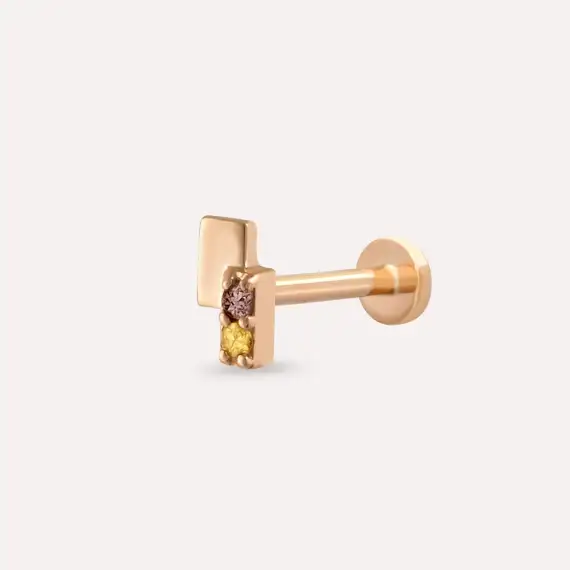 Wall Multicolor Safir Rose Altın Piercing - 1