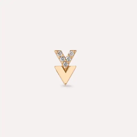 Way Diamond Rose Gold Single Earring - 4