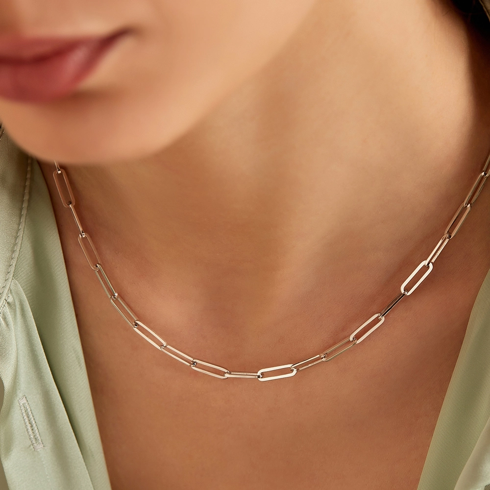 White Gold Chain Necklace - 4