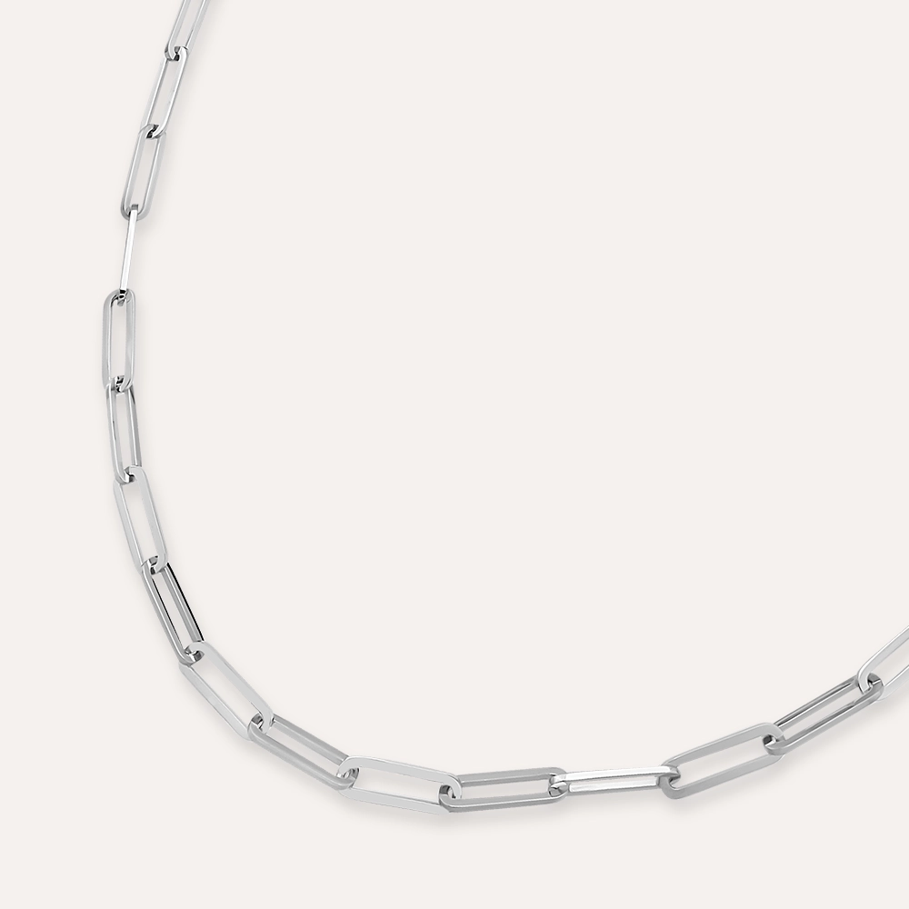 White Gold Chain Necklace - 3