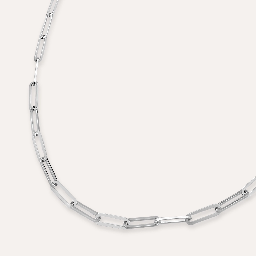 White Gold Chain Necklace - 4