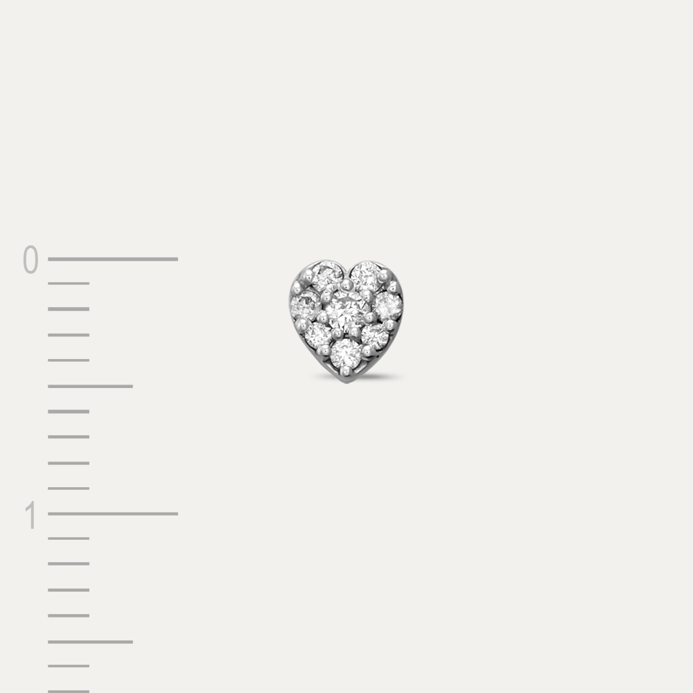 White Hearts 0.06 CT Diamond Mini Single Earring - 5