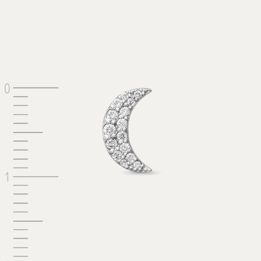 White Moon 0.06 CT Diamond Single Earring - 3