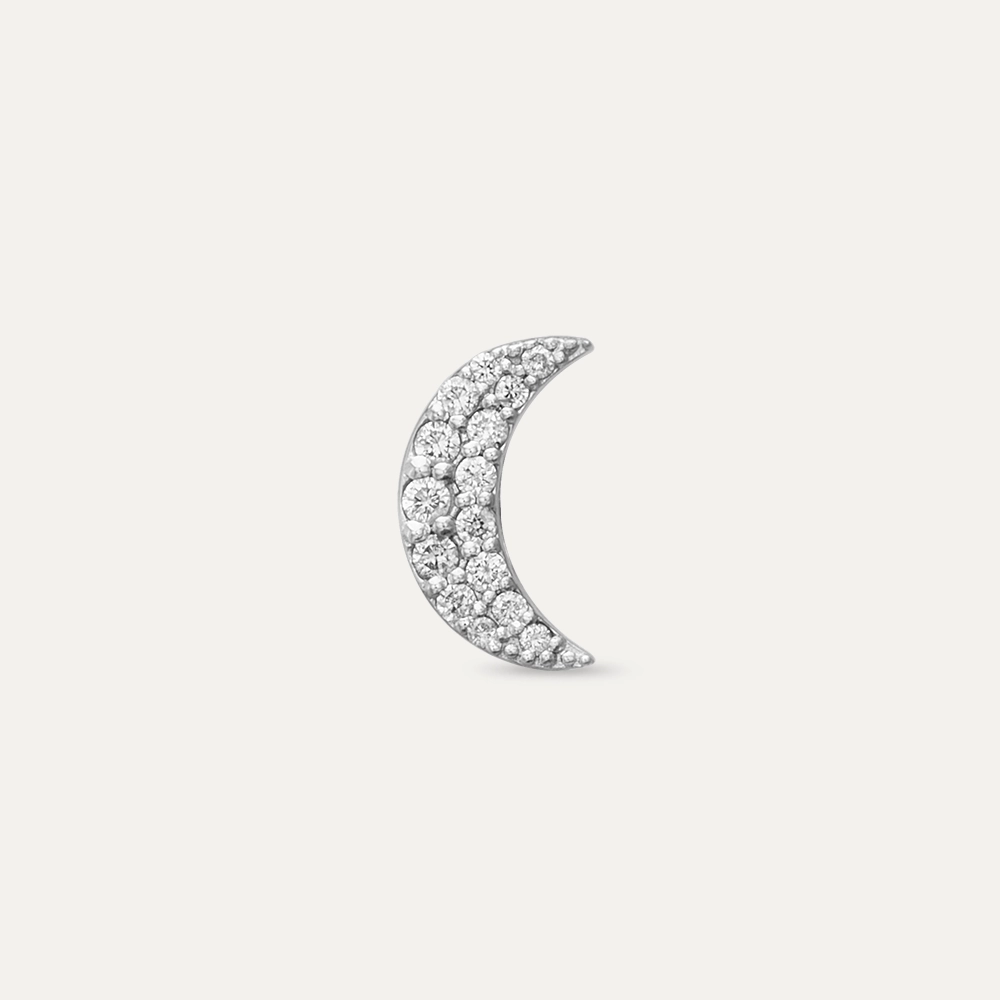 White Moon 0.06 CT Diamond Single Earring - 1