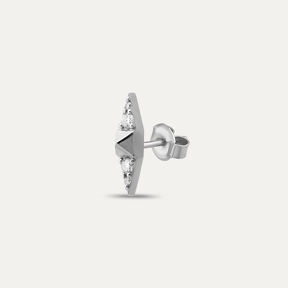 White Spike 0.04 CT Diamond Single Earring - 2