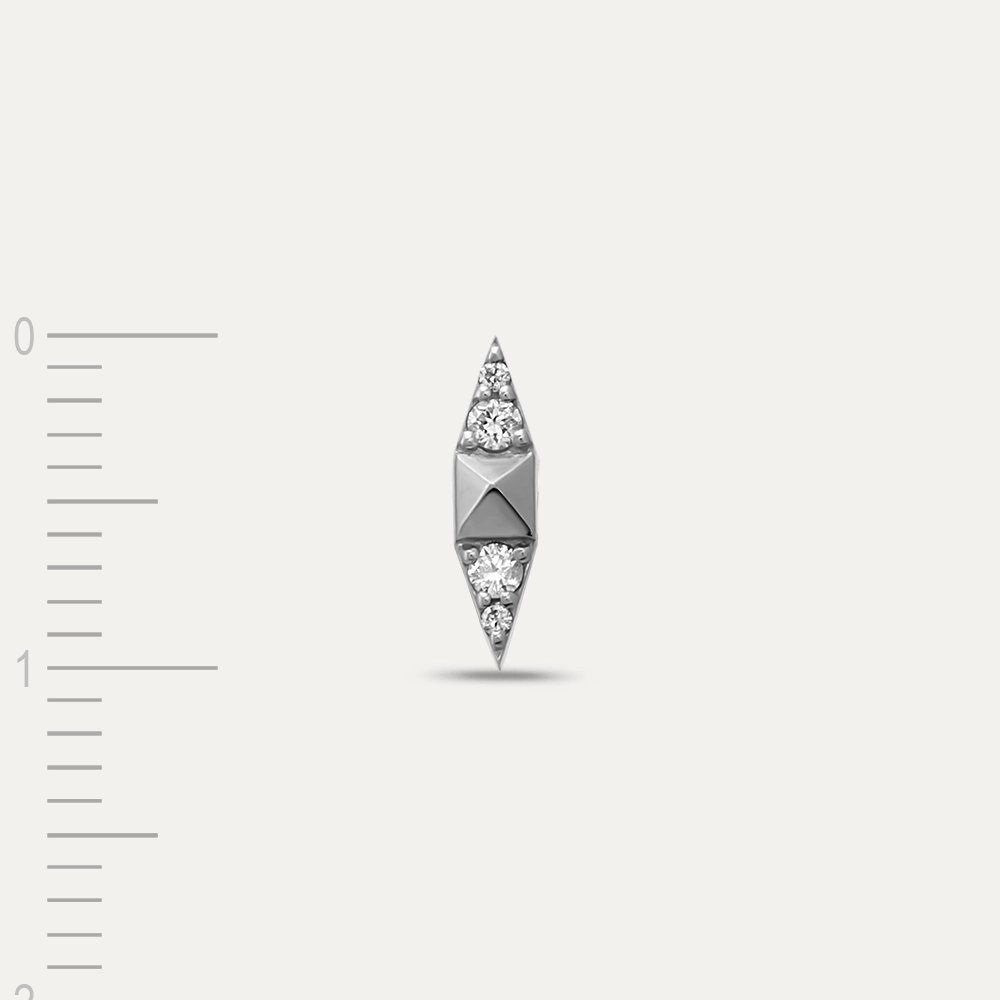 White Spike 0.04 CT Diamond Single Earring - 3