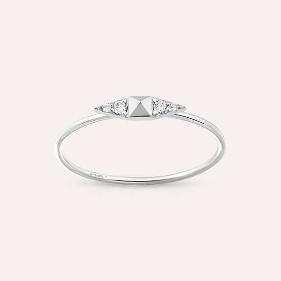 White Spike 0.04 CT Diamond Ring - 1