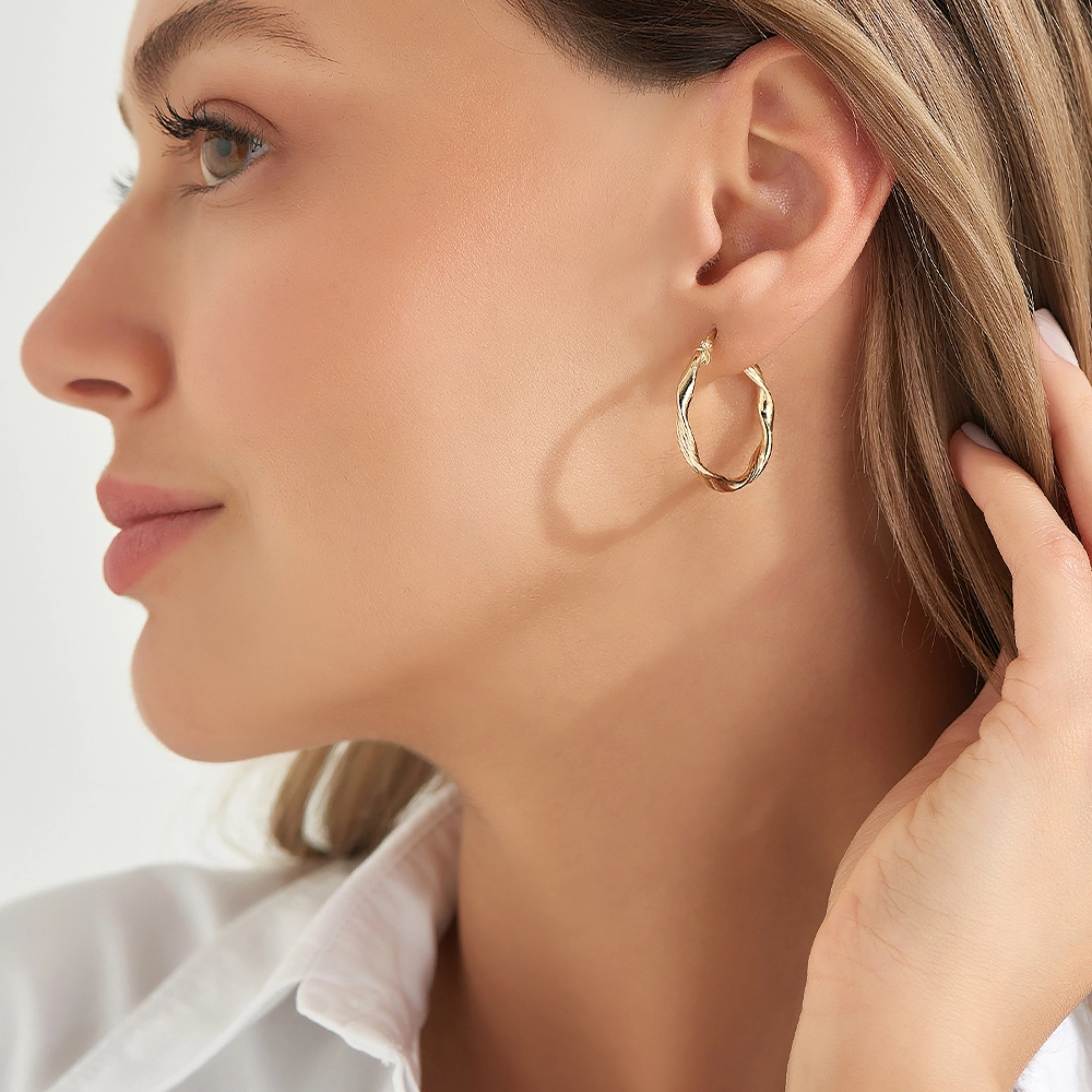 Wind Jr. Yellow Gold Hoop Earring - 2