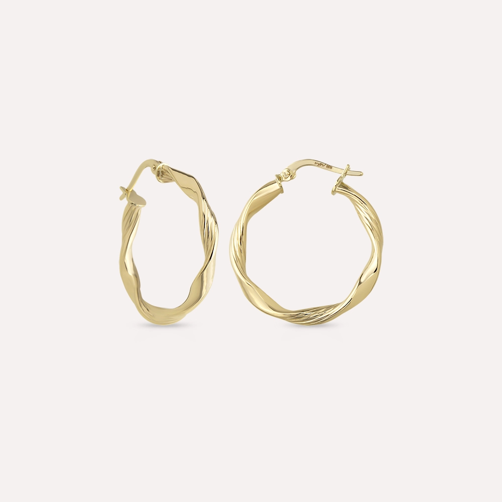Wind Jr. Yellow Gold Hoop Earring - 1