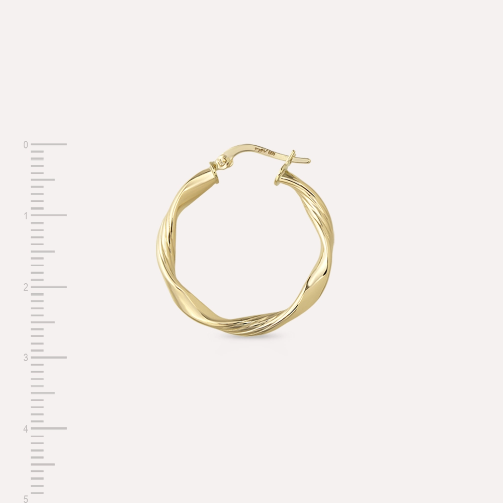 Wind Jr. Yellow Gold Hoop Earring - 3