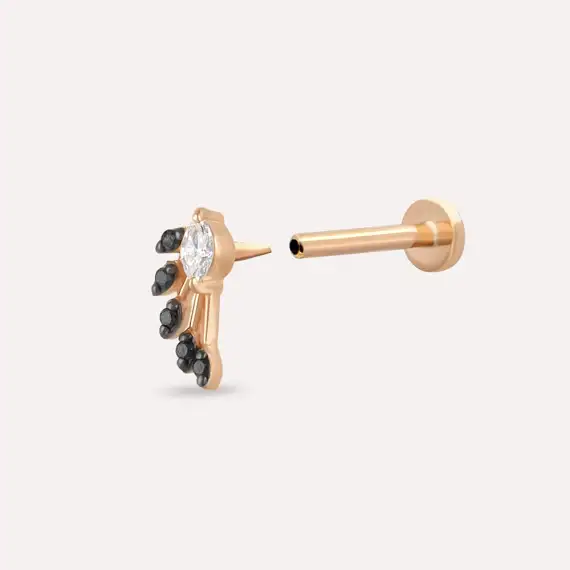 Asteroid Black Diamond Rose Gold Piercing - 4