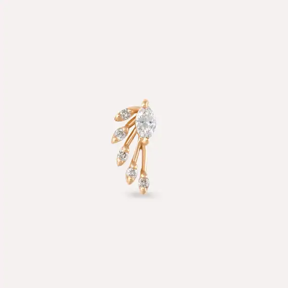 Asteroid Marquise Cut Diamond Rose Gold Piercing - 3