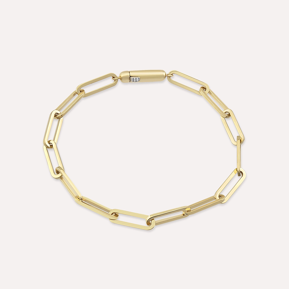 Yellow Gold Chain Bracelet - 1