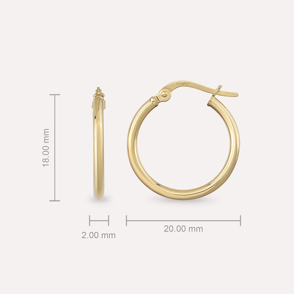 Yellow Gold Hoop Earring - 3