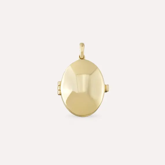 Yellow Gold Oval Cap Pendant - 1