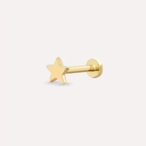 Yıldız Sarı Altın Piercing - 1