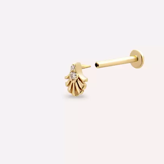 Zelda Diamond Yellow Gold Piercing - 4