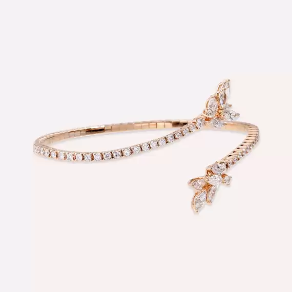 Zoe 2.64 CT Marquise Cut Diamond Rose Gold Bracelet - 4