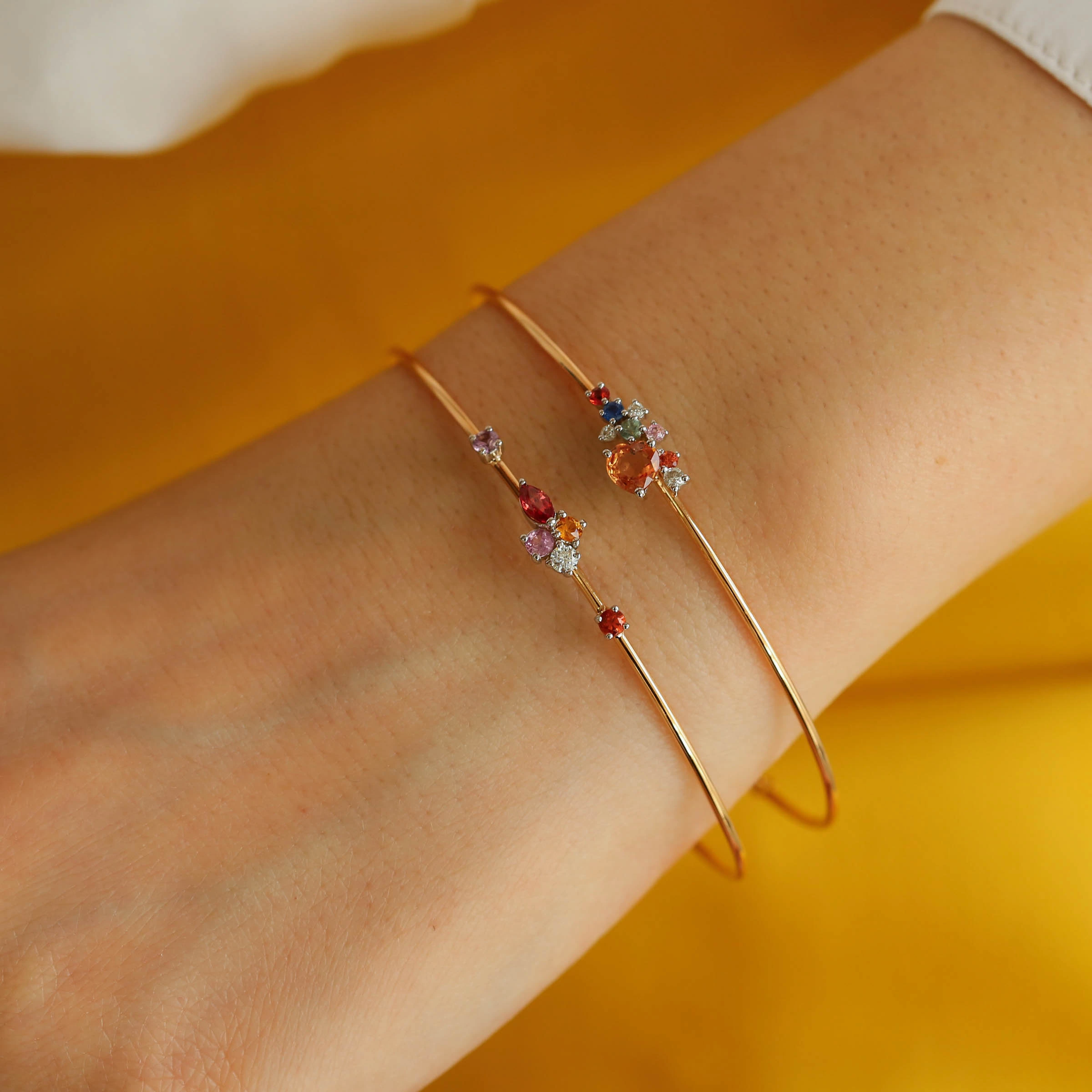 Zoya 0.76 CT Brown Diamond and Multicolor Sapphire Bracelet - 2